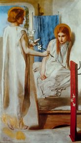 An Original Rare Print from Picture Relics - Ecce Ancilla Domini - 1850 - by ROSSETTI