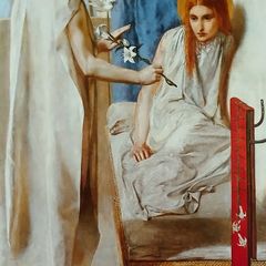 An Original Rare Print from Picture Relics - Ecce Ancilla Domini - 1850 - by ROSSETTI