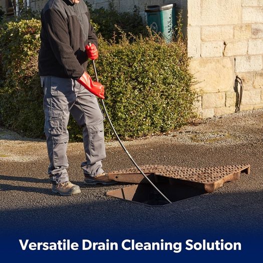 10M Drain Rod Kit with Heavy Duty Gloves & Carry Bag - Professional Flexible Drain Cleaner for Blocked Drains, Sinks, Toilets - Heavy Duty Brass Fittings, Easy Assembly