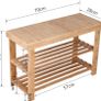 NEW SALE | Bamboo Shoe Rack Bench 3 Tier Entryway Seat Shoe Organizer Storage Shelf Image 5