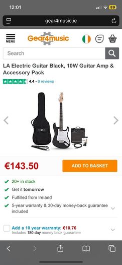 LA Electric guitar, 10w amplifier