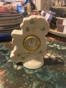 Donegal Parian china Ireland shaped clock free postage