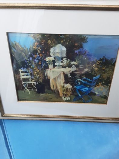 Large framed blue door picture collection only