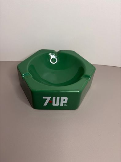 Rare Vintage Wade England 7 Up Ashtray Hexagon - Seven Up Memorabilia Porcelain