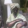Harlem or Herlam signed sitting female figurine, heavy, ethnic, D18 Image 6