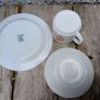 Arcopal Scania Teacup , saucer and side plate, Pyrex, milk glass Image 3