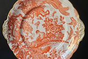 Royal Crown Derby "Red Aves " Handled Cake Plate
