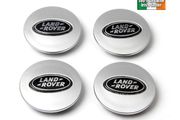 x4 LAND ROVER 63mm Silver/Black Hub Cover Center Wheel Caps