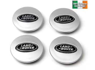 x4 LAND ROVER 63mm Silver/Black Hub Cover Center Wheel Caps