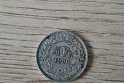 Switzerland 1950 Coin, 1/2 Franken / 1/2 Franc, Silver - free standard postage