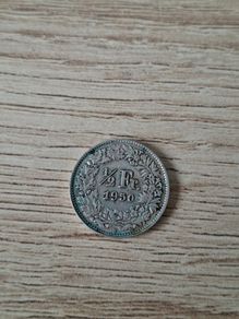 Switzerland 1950 Coin, 1/2 Franken / 1/2 Franc, Silver - free standard postage