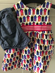 Mini club baby girl dress & bloomers