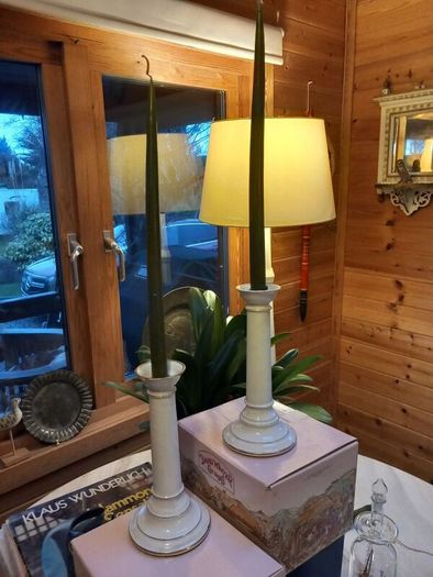 1980s vintage Limoges France candlesticks, w/ candles, D18
