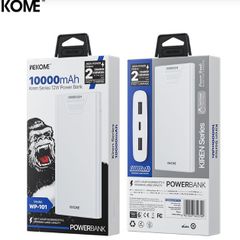 Wekome 10000mah 12w Power Bank White