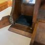 Edwardian oak/ brass  tantalus Original key . Spirits/ smokers caddy Image 10