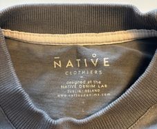 NATiVE DENiM  Heavy jersey knit T-shirt Grey  Size large  6.2 oz per square yard