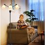3-Light Floor Lamp, Modern LED Standing Floor Lights with E27 Bulbs Base, Adjustable Reading Light for Bedroom, Living Room, Library, Office, Matt Black (FREE POSTAGE) Image 2