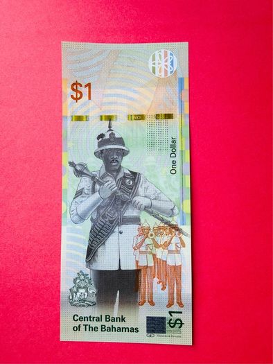 Bahamas   1  DOLLAR  2017 . Pick  77a.  Uncirculated