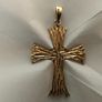 New 9ct Solid Gold HAND MADE Cross Very Unusual. With Or Without The Pearls Image 4