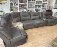 Leather sofa with reclining armchair