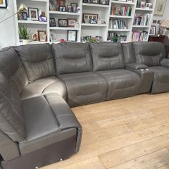 Leather sofa with reclining armchair