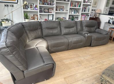 Leather sofa with reclining armchair