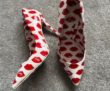 ALDO Red Lips Print Stiletto Heels 37.5