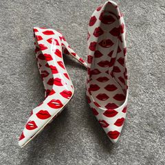 ALDO Red Lips Print Stiletto Heels 37.5