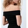 Zara Black Off the Shoulder Bow Mini Dress Image 3