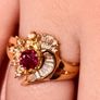 Ruby & diamond ring yellow gold Image 6