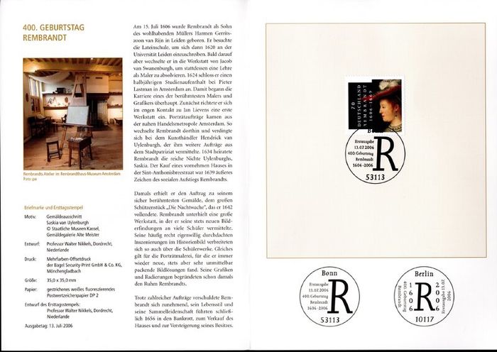 2006 Bundes Republic Deutschland (Germany) Federal Annual Stamp EFT Collection with 50 Images of contents