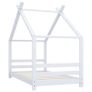 Kids Bed Frame White Solid Pine Wood 80x160 cm Image 2