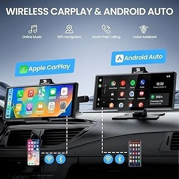 10.26'' Wireless Carplay & Android Auto, Apple Car play Screen with 4K Front & 1080P Rear Camera, Car Tablet Pro Max Touchscreen, 64G with GPS Navigation, Airplay, Mirror Link