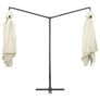 Double Parasol with Steel Pole 250x250 cm Sand White Image 2