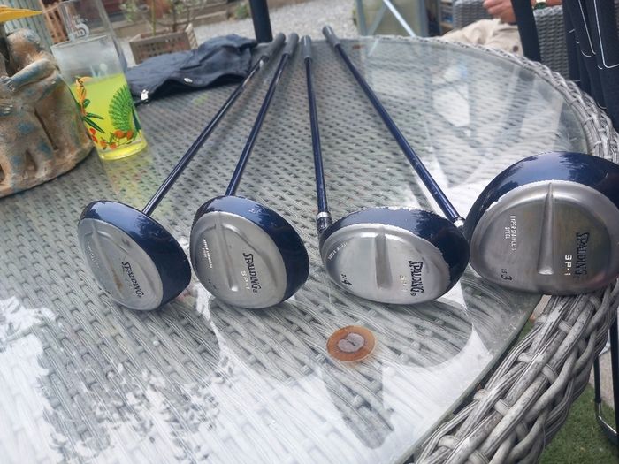 Spalding golf bag, hood, 10 clubs, good condition, ladies, children's