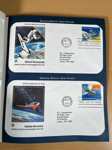 Space Achievements USA First Day Cover Collections - 1981 with Binder