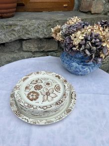 Arklow Pottery Cake/Sandwich Plate and 6 SidePlates