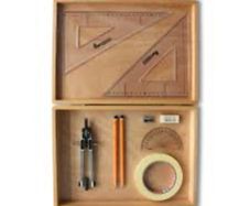 SG Education Wooden Box with Tape & SG Set Squares