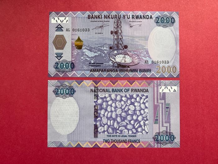 Rwanda  2,000 Francs  2014. Pick 40a. ( Uncirculated )