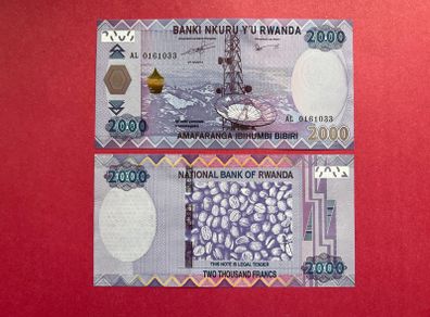 Rwanda  2,000 Francs  2014. Pick 40a. ( Uncirculated )