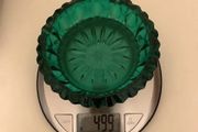 Mid Century Emerald Green Glass Ashtray Trinket Dish 1960s