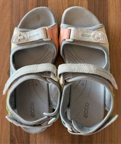 Pink / grey / white ecco sandles