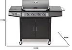 Pro Deluxe 5 Gas Burner 4+1 Barbecue Grill, Steel Warming Rack, Side-Burner, Built-in Temperature Gauge for Home Garden Party Outdoor Cooking (93411)