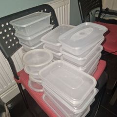 Used takeaway lunch boxes