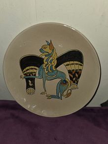 Bray Design handmade plate with Book of Kells image