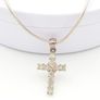 CZ Silver Cross On Gold Plated 925 Chain Image 6