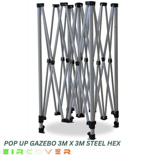 Heavy Duty Pop Up Gazebo Steel 40mm Hex 3m x 3m