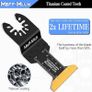 55PCS Titanium Multi Tool Blades, Universal Oscillating Multitool Blades for Wood Plastics Metal Cutting, Quick Release Oscillating Tool Accessories Compatible with DeWalt Makita Dremel and More Image 5