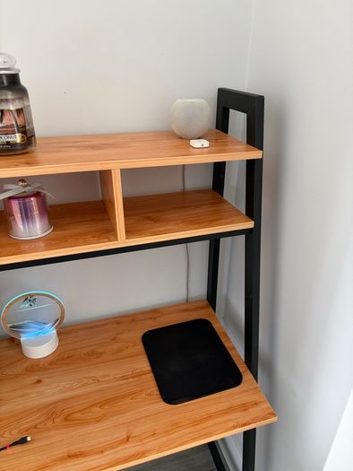 desk with shelves
