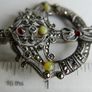 Vintage Sterling Silver Celtic Connemara Marble and Marcasite Dagger Pin Brooch 14,56g Image 9